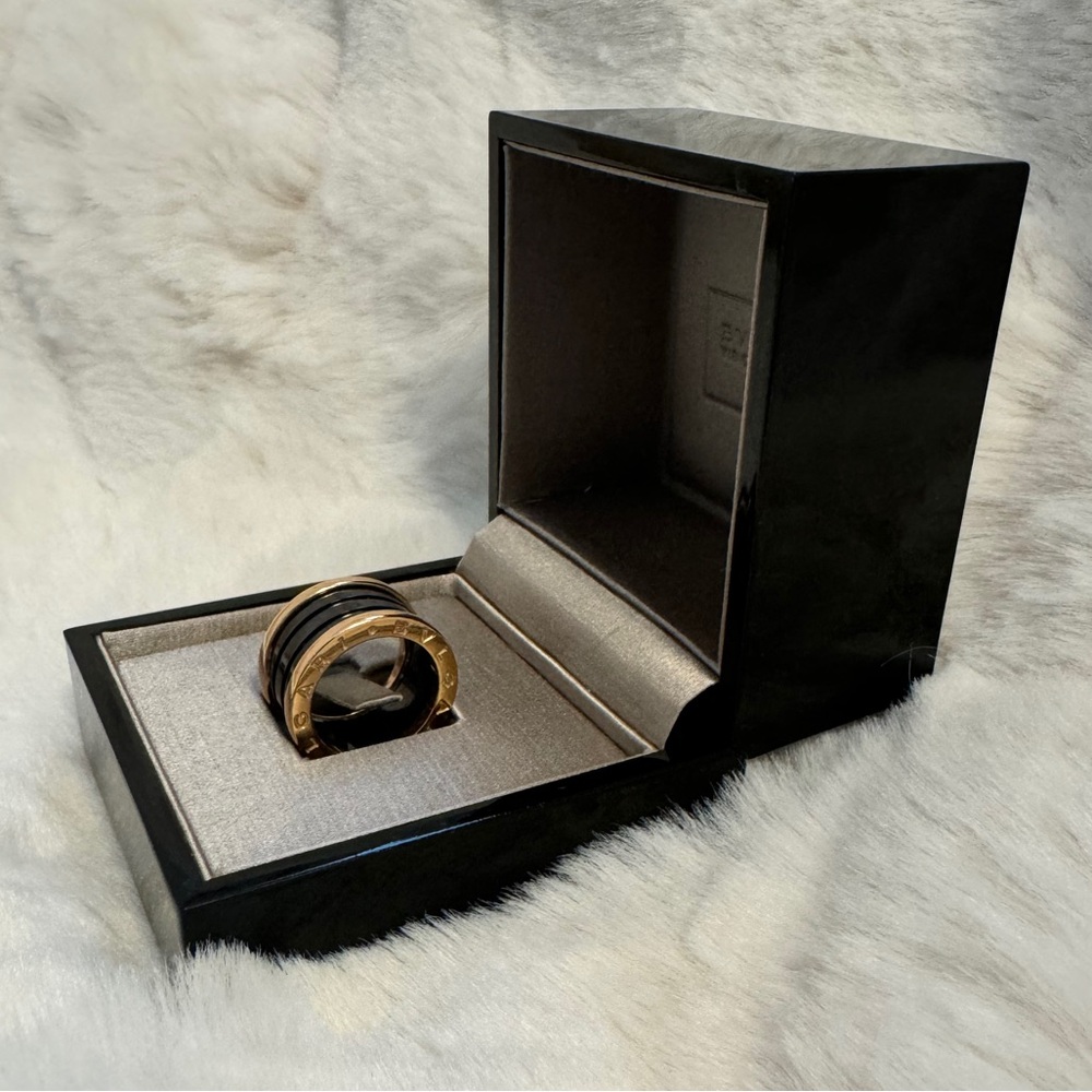 Bulgari B.zero1 Ring Black Ceramic 18k Rose Gold - Picture 3 of 13